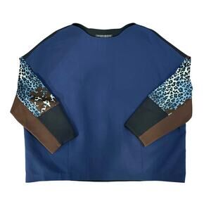 Marina Rinaldi Scuba Animal Print Colorblock Pullover Womens Size 2XL Lagenlook